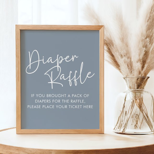 Modern Blue Oh Baby Simple Baby Diaper Raffle Poster (Skapare uppladdad)