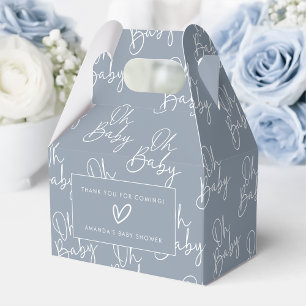Modern Blue Oh Baby Simple Baby Shower Gable Presentaskar