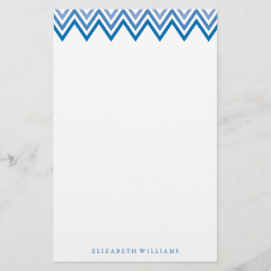 Modern Blue Ombre Chevrons Brevpapper