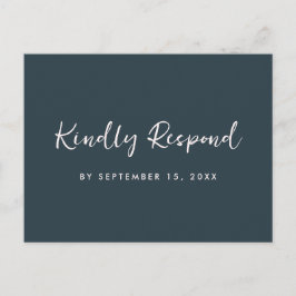 Modern Blue  Osa Trendig Script Meal Choal Inbjudan Vykort