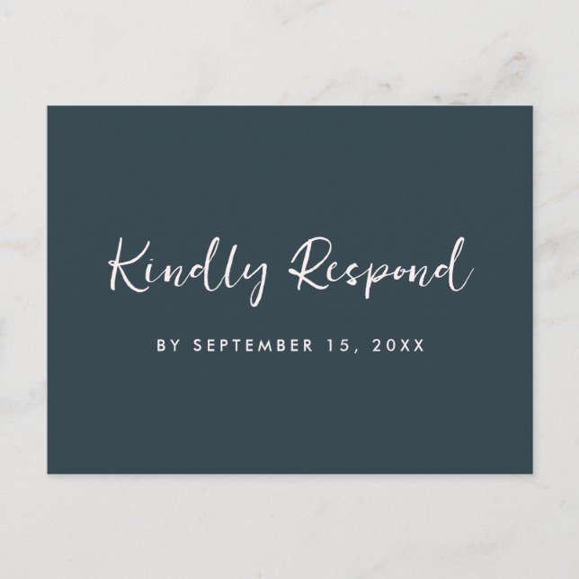 Modern Blue  Osa Trendig Script Meal Choal Inbjudan Vykort (Framsida)