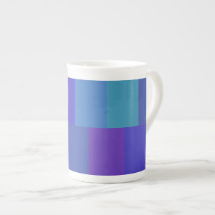Modern Blue Palette Mönster Benporslin Mugg
