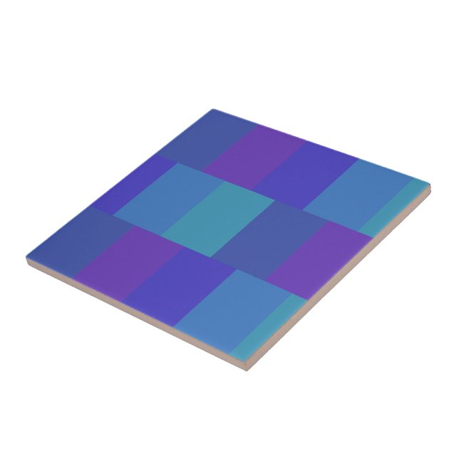 Modern Blue Palette Mönster Kakelplatta (Sidan)