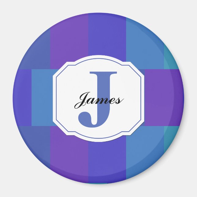 Modern Blue Palette Mönster Magnet (Framsidan)