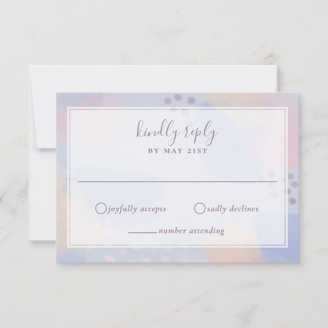 Modern Blue Pastel Abstrakt Artwork OSA Kort (Framsida)