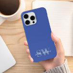 Modern Blue Personlig Monogram Namn<br><div class="desc">Modern Personlig Monogram Namn iphone case</div>
