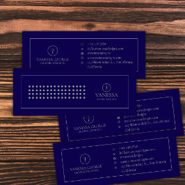 Modern Blue Personlig Monogram-Professionell Mini Visitkort