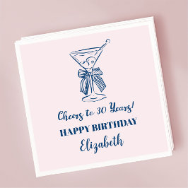 Modern Blue&PinkCheers till 30 år Napkin Pappersservett