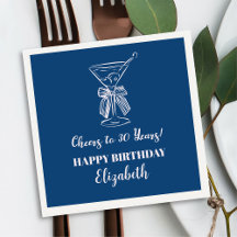Modern Blue&PinkCheers till 30 år Napkin