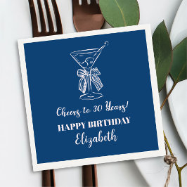 Modern Blue&PinkCheers till 30 år Napkin Pappersservett