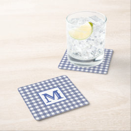 Modern Blue Play Monogram Underlägg Papper Kvadrat