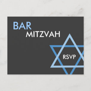 Modern Blue Pub Mitzvah OSA vykort