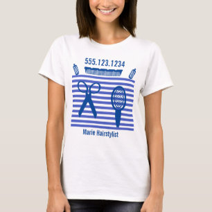 Modern Blue Rand Hairstylist T-Shirt