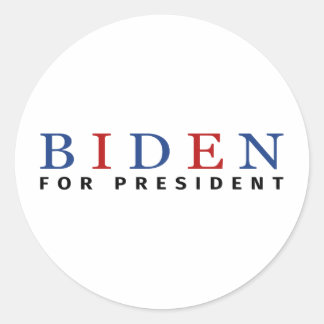 Modern Blue Red Joe Biden för president Runt Klistermärke
