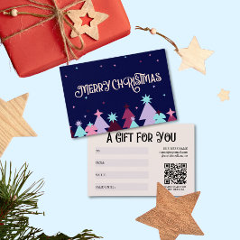 Modern Blue Rosa God jul Gift Card Visitkort