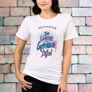 Modern Blue Rosa Grace Life Kvinnors personliga an T Shirt