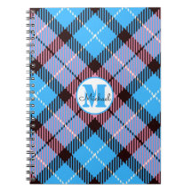 Modern Blue Rosa Play Tartan Monogram Namn