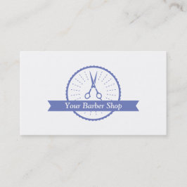 Modern Blue Scissors Barber Shop Hair Salon Visitkort