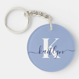 Modern Blue Script Monogram