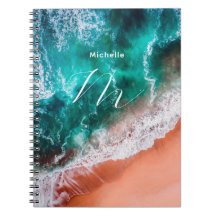 Modern Blue Sea strand Monogram