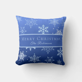 Modern Blue Snowflakes  Kudde