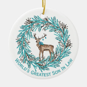 Modern Blue Son in Law Hjort Ceramic Ornamic Julgransprydnad Keramik