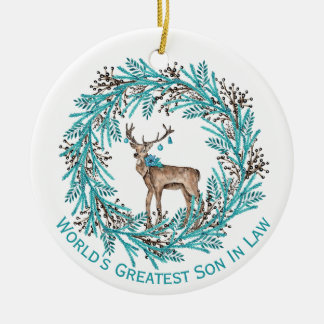 Modern Blue Son in Law Hjort Ceramic Ornamic Julgransprydnad Keramik
