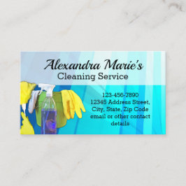 Modern Blue Städning Service Houseening Visitkort