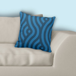 Modern Blue Stripe Wave Mönster Dekorativ kudde