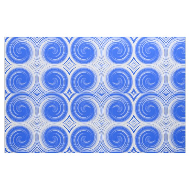 Modern Blue Swirl Abstrakt Art #2 Tyg (Fat Quarter)