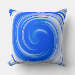 Modern Blue Swirl Abstrakt Art Kudde