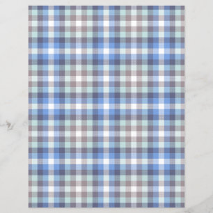 Modern Blue Tartan Play Mönster Scrapbook Papper