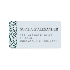 Modern Blue Terrazzo & Emerald Adressetikett