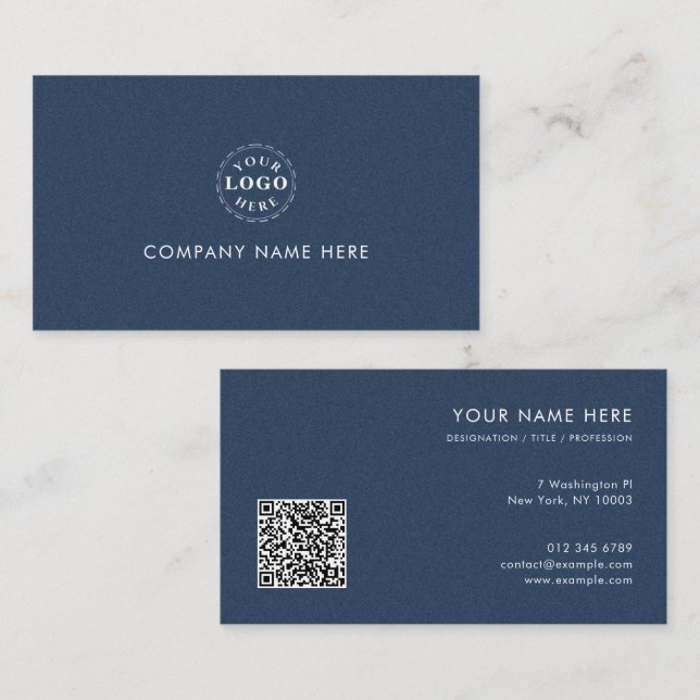 Modern Blue Texture Professional Identity Business Visitkort (Fram/baksida)