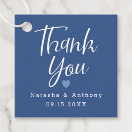 Modern Blue Three Hearts Bröllop Tack Gåvor Etiketter