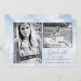 Modern Blue Two Photo Studenten Meddelande