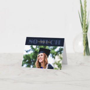 Modern Blue Typography Simple Photo Studenten Tack Kort