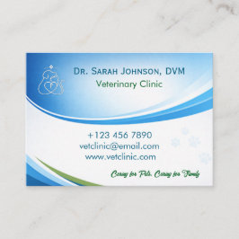 Modern Blue Veterinarian & Pet Clinic Customizable Visitkort