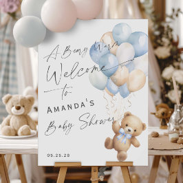 Modern Blue Vi kan vänta tills pojken hälsar välko Poster