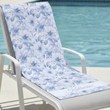 Modern Blue Watercolor Floral Pattern Name