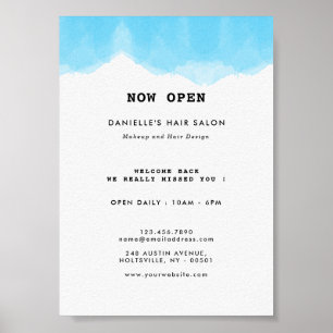 Modern Blue Watercolor Mode Business Poster