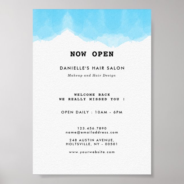 Modern Blue Watercolor Mode Business Poster (Framsidan)