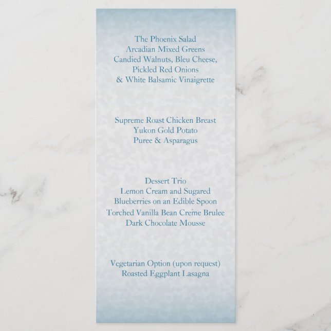 Modern Blue Watercolor Stänk Meny (Framsida)