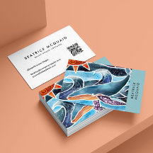 Modern Blue Watercolor Whale Coastal Affärskort