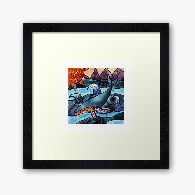 Modern Blue Watercolor Whale Coastal Poster (Skapare uppladdad)
