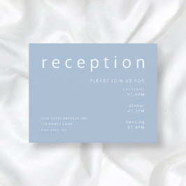 Modern Blue Wedding Reception Tilläggskort