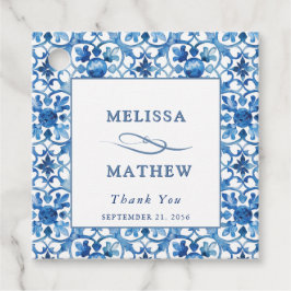 Modern Blue & White Mediterranean Bröllop Gåvor Etiketter