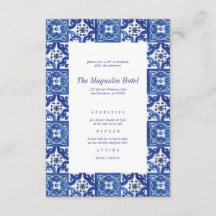 Modern Blue White Mediterranean bröllopReception