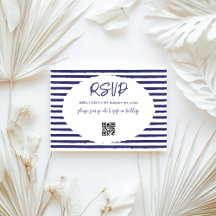 Modern Blue White Rand Bröllop