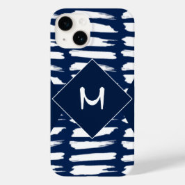 Modern Blue White Rand Monogram-Anpassningsbar